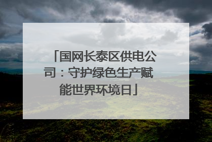 国网长泰区供电公司：守护绿色生产赋能世界环境日